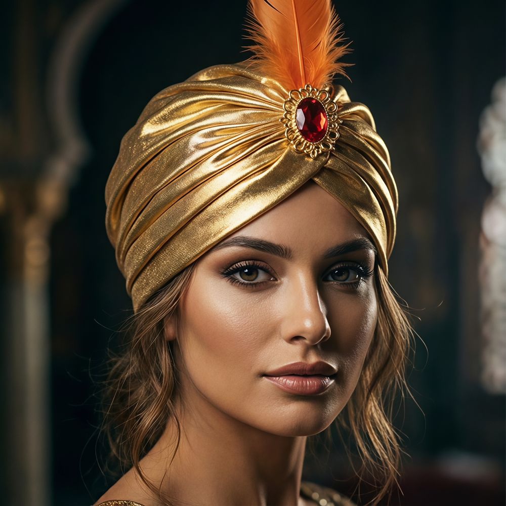 หมวกโพกหัวประดับขนนก หมวกอาหรั - Ethnic Fashion India บทวิจารณ์และราคา