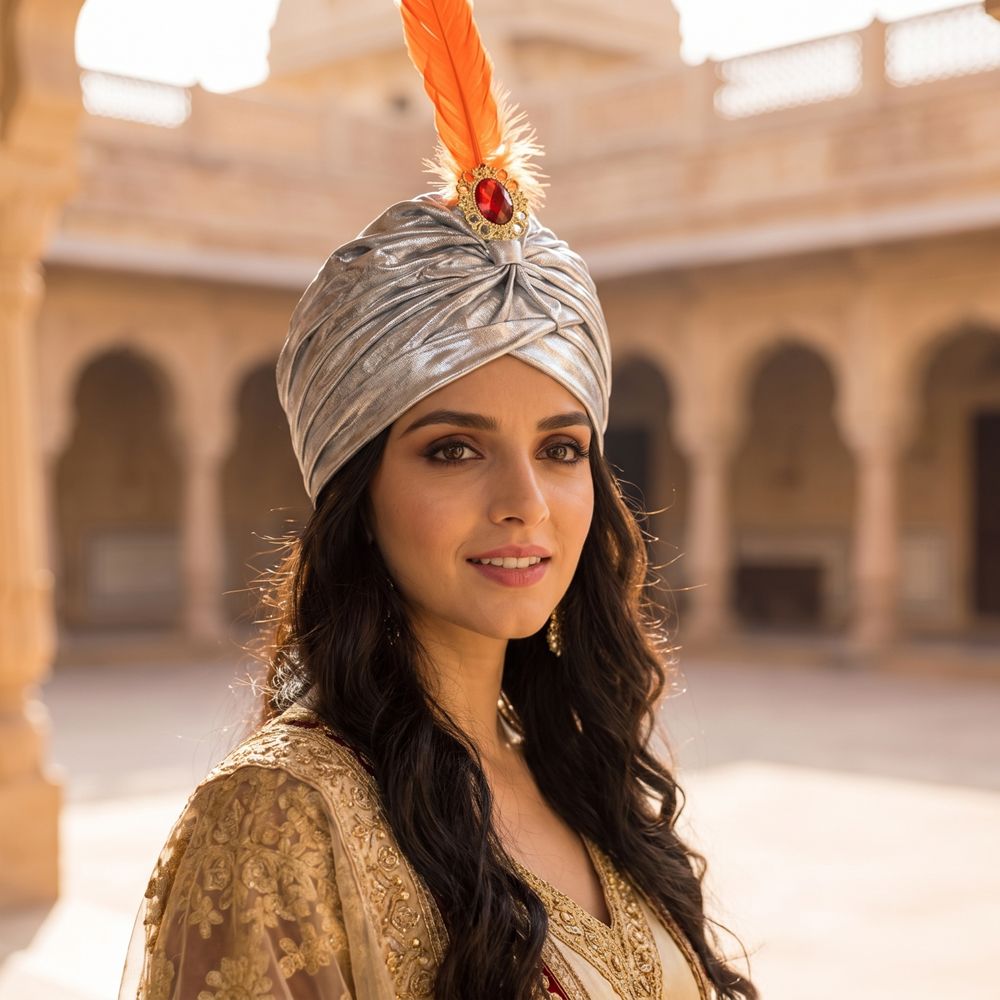 หมวกโพกหัวประดับขนนก หมวกอาหรั - Ethnic Fashion India บทวิจารณ์และราคา