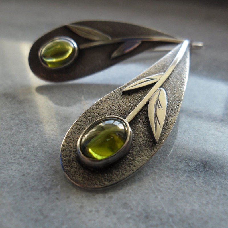 Vintage Plant Leaf Olive สีเขี - Ethnic Fashion India บทวิจารณ์และราคา