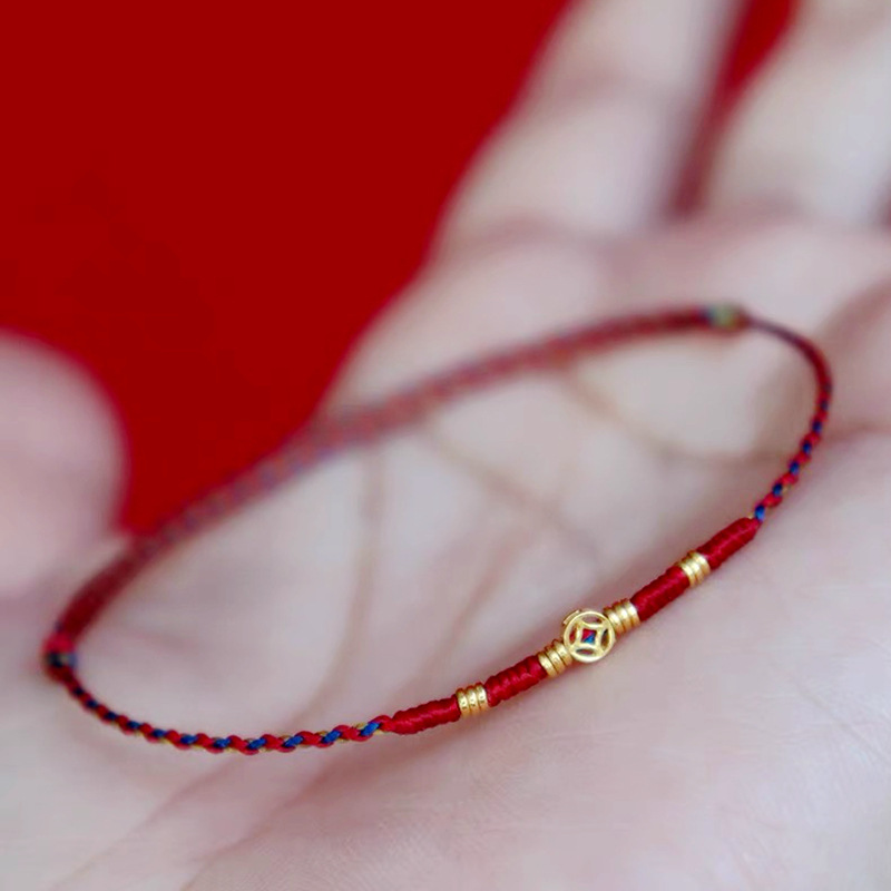 ทองแดงเหรียญสร้อยข้อมือสีแดงสี - Ethnic Fashion Co In บทวิจารณ์และราคา